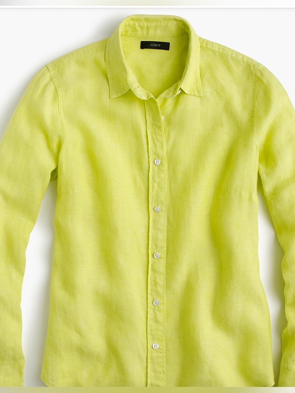 Baird McNutt for J. Crew Slim Perfect Shirt in Cross-dyed Irish Linen Citron 2